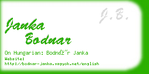 janka bodnar business card